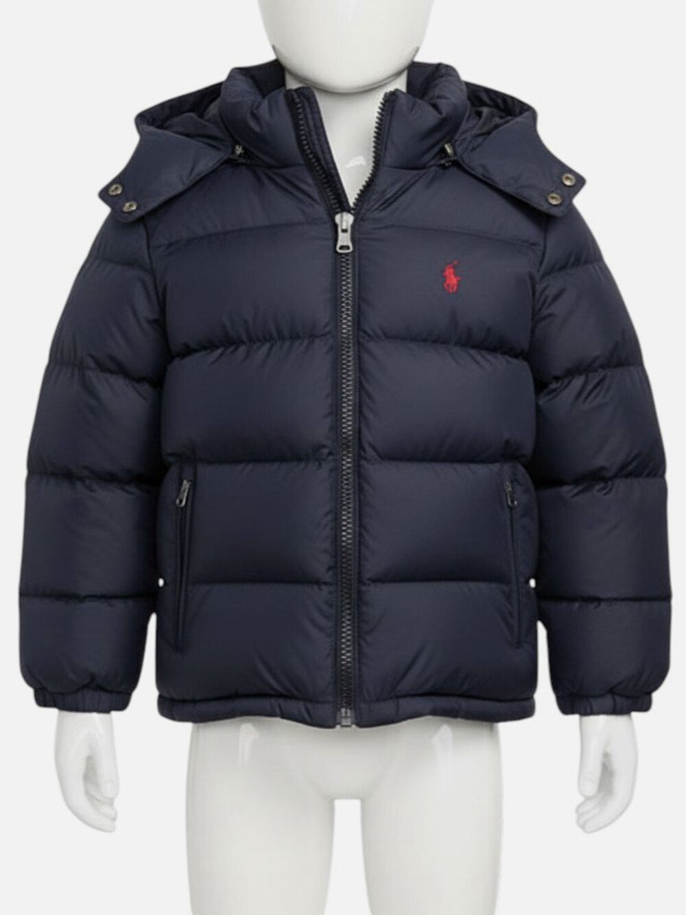 Polo Ralph Lauren Toddler Boys Blue Water-Repellent Down Hooded Jacket, Size 2